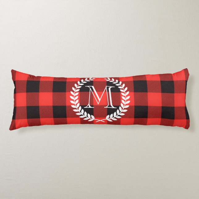 Gingham Mönster Monogram Kroppskudde (Framsidan)