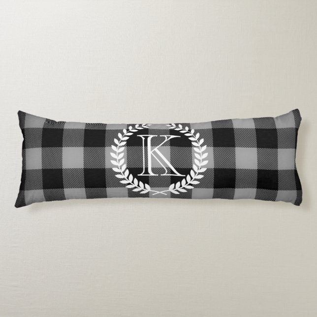 Gingham Mönster Monogram Kroppskudde (Framsidan)