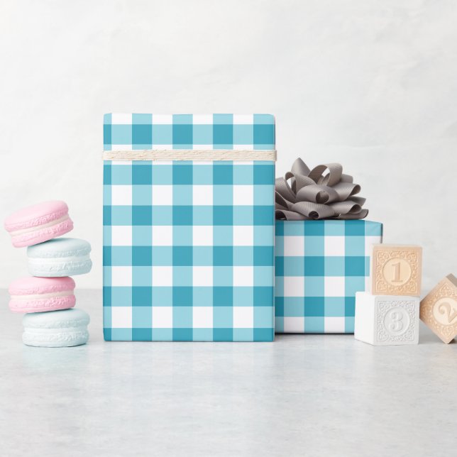 Gingham Mönster Presentpapper (Baby Shower)