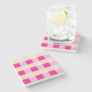 Gingham Mönster Stenunderlägg