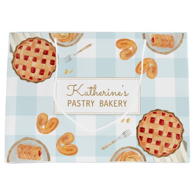 Gingham-mönster Vattenfärgspastaker Bakning Bakarb (Framsidan)