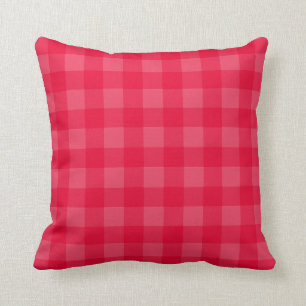Gingham-mönstrat rött kastkudde kudde