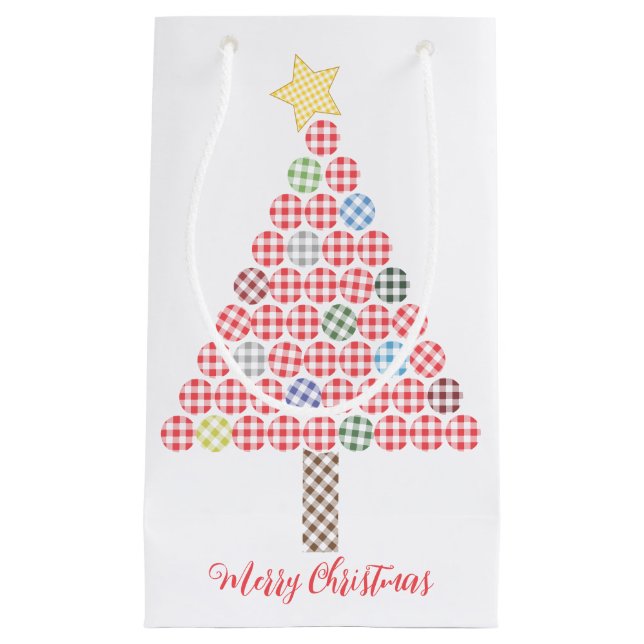 Gingham Multifärgad God jul Träd (Framsidan)