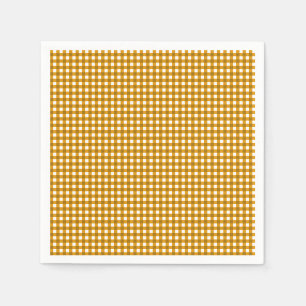 Gingham-Mustard Gult-Papper Napkins Pappersservett