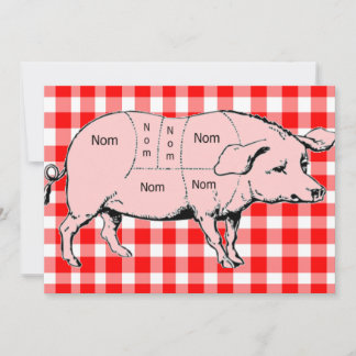 Gingham Nom Gris BBQ:s inbjudan