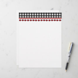 Gingham Nyckelpiga Brevpapperhuvud