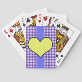 Gingham- och hjärtadesign casinokort
