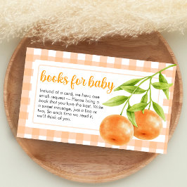 Gingham Orange Baby Shower Books for Baby Tilläggskort