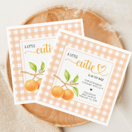 Gingham Orange Baby Shower Pappersservett