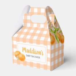 Gingham Orange Bebisdopp Presentaskar