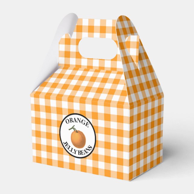 Gingham Orange Geléböna Presentaskar (Framsidan Sidan)