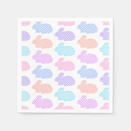 Gingham Påskhare Mönster Pappersservett