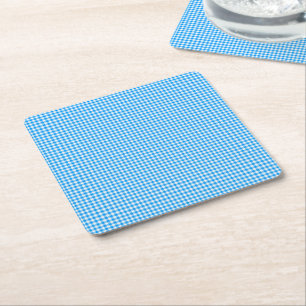 Gingham-Pastel Blue-White-PAPPRA PARTY UNDERLÄGGS Underlägg Papper Kvadrat