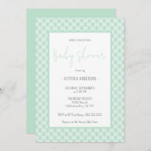 Gingham Pastel Mint Gender Neutral Baby Shower