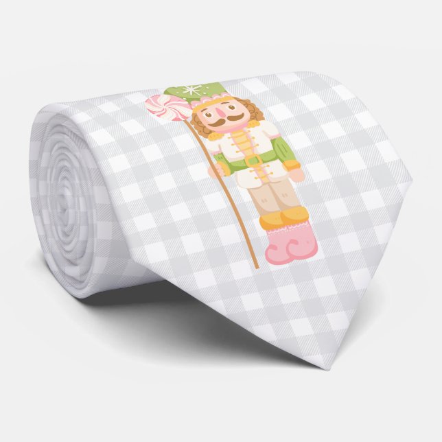 Gingham Pastell Nötknäpparen Monogram Slips (Rullad)