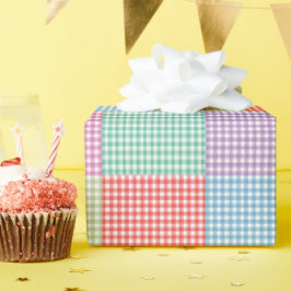 Gingham Patchwork Mönster Presentpapper