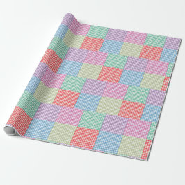 Gingham Patchwork Mönster Presentpapper