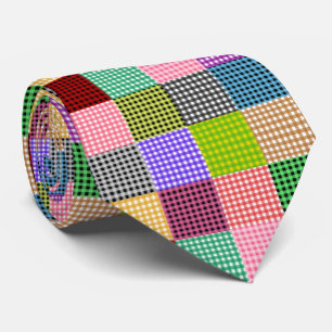 Gingham Patchwork Play Mönster, flerfärgat Slips