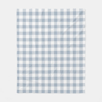 Gingham Pattern Coastal Checkered White Muted Blue Fleecefilt