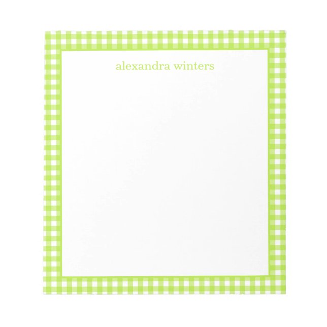 Gingham Personlig Anteckningsblock (Framsida)