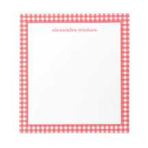 Gingham Personlig Anteckningsblock