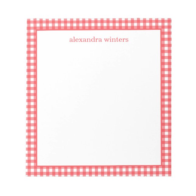 Gingham Personlig Anteckningsblock (Framsida)
