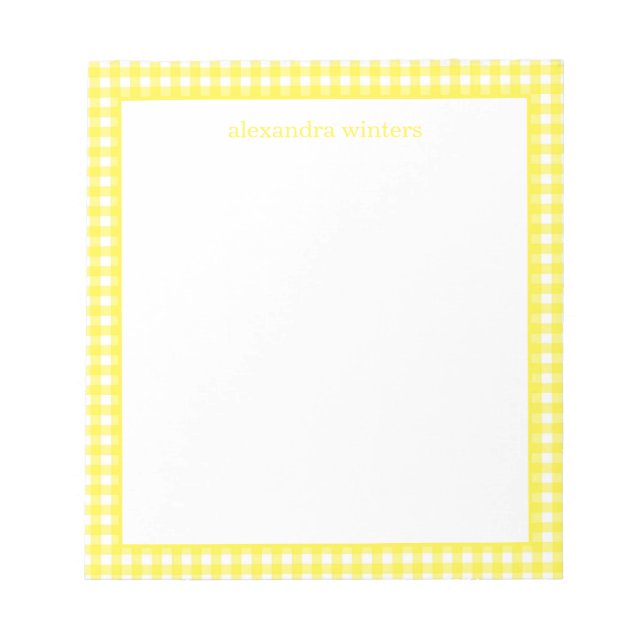 Gingham Personlig Anteckningsblock (Framsida)