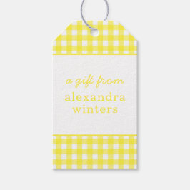 Gingham Personlig Gift Märkres Presentetikett
