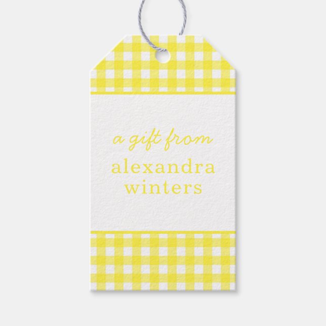 Gingham Personlig Gift Märkres Presentetikett (Framsidan)