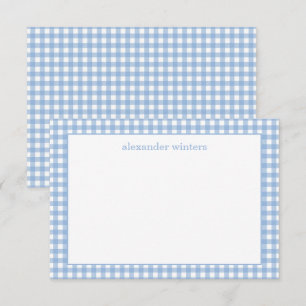 Gingham Personlig Note Cards Tack Kort