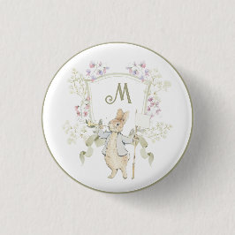 Gingham Peter, Rabbit Blue Monogram Baby Shower Knapp