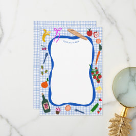 Gingham Picknick Modern Söt Anpassad Födelsedagska Tack Kort