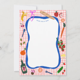 Gingham Picknick Modern Söt SKRÄDDARSYDD Bröllopsd Tack Kort