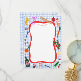 Gingham Picnic Modern Cute ANPASSNINGSBAR BIRTHDAY Tack Kort