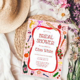 Gingham Picnic Modern Cute ANPASSNINGSBAR Möhippa Inbjudningar