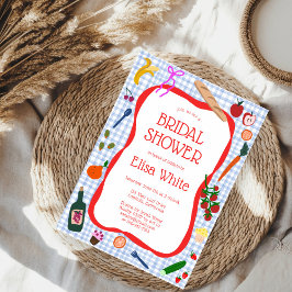 Gingham Picnic Modern Cute ANPASSNINGSBAR Möhippa Inbjudningar