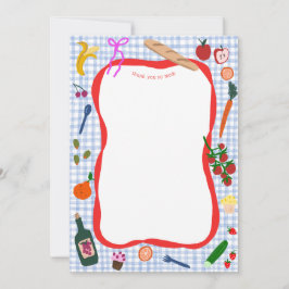 Gingham Picnic Modern Cute ANPASSNINGSBAR Möhippa Tack Kort