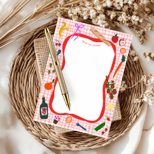 Gingham Picnic Modern Cute ANPASSNINGSBAR Möhippa Tack Kort