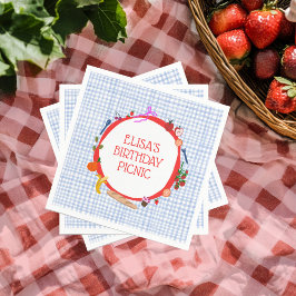 Gingham Picnic Modern Cute CUSTOM BIRTHDAY PARTY Pappersservett