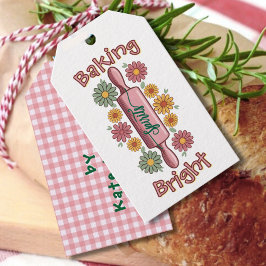 gingham plaid Baking Spirits Bright Helgdag Presentetikett