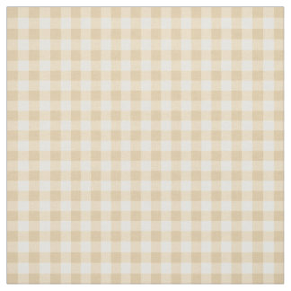 Gingham Plaid Cream Beige Kontrollerad Mönster Tyg
