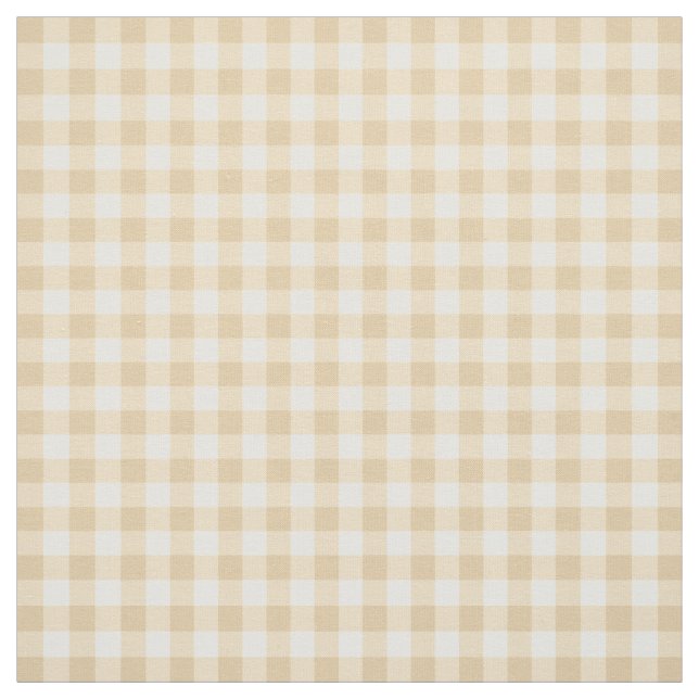 Gingham Plaid Cream Beige Kontrollerad Mönster Tyg (Provkarta)
