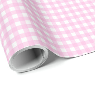 Gingham Plaid Rosa White Mönster Presentpapper