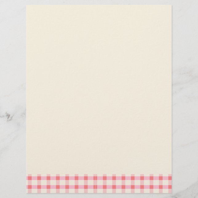Gingham recept Blush Rosa Rutig Söt Feminint Brevhuvud (Framsida)