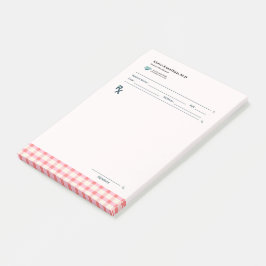 Gingham recept Blush Rosa Rutig Söt Feminint Post-it Block