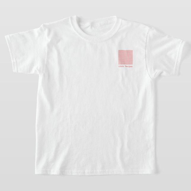 Gingham recept Blush Rosa Rutig Söt Feminint T Shirt (Laydown)