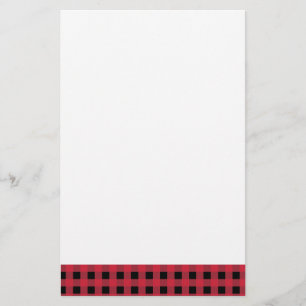 Gingham Red and Black Brevpapper
