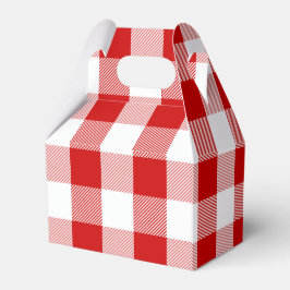 Gingham Red and White Checks Play Party Bröllop Presentaskar