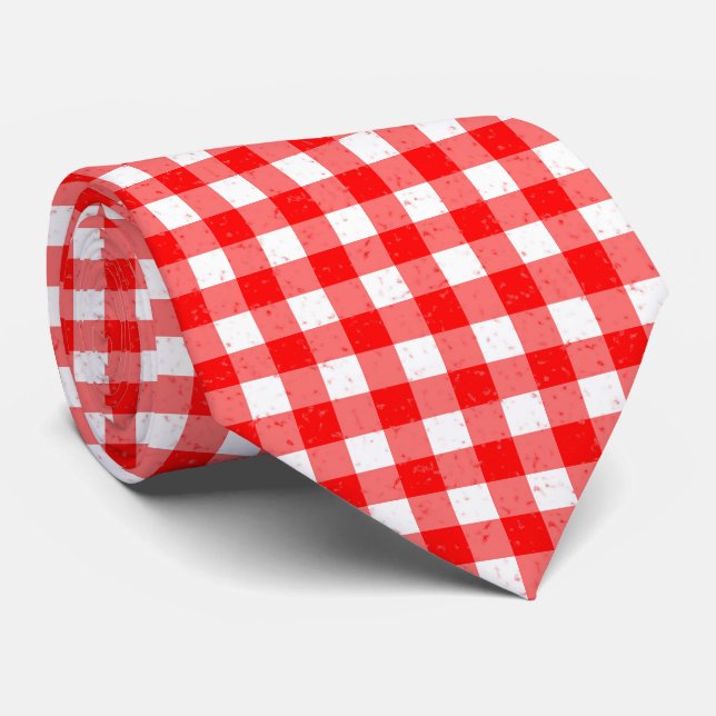 Gingham Red and White Mönster Neck Tie Slips (Rullad)