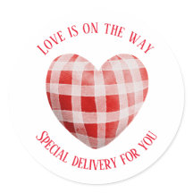 Gingham Red Heart "Kärlek är på väg"